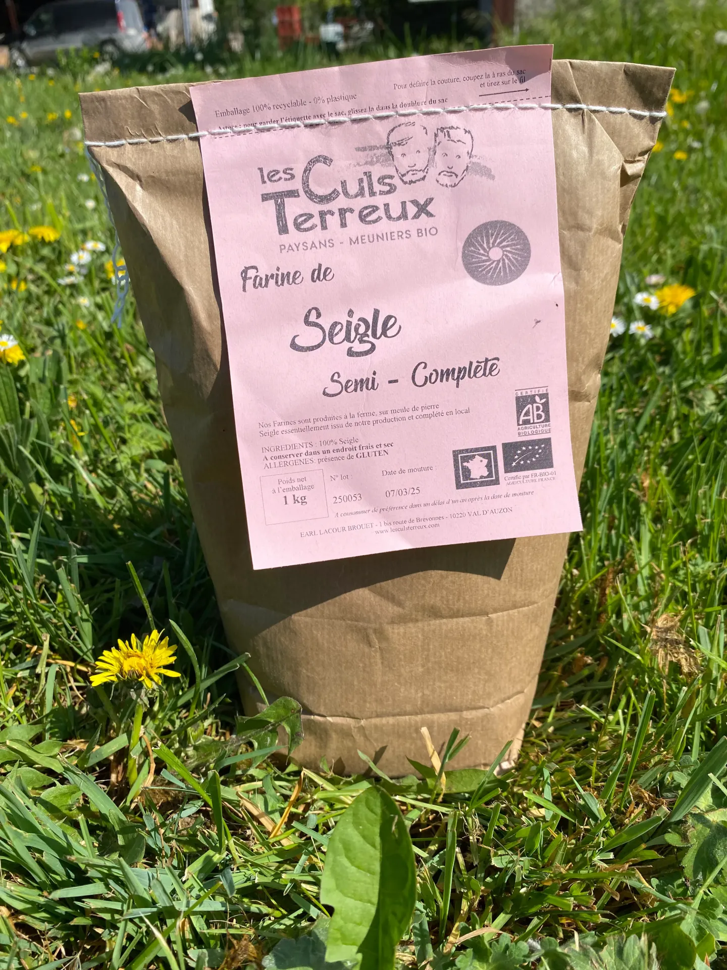 1Kg Farine de Seigle Semi-Complète AB